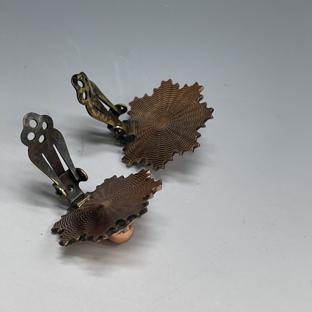 Vintage‎ Copper Necklace and Clip-on Earring Chain Metal Clusters - Picture 7 of 11